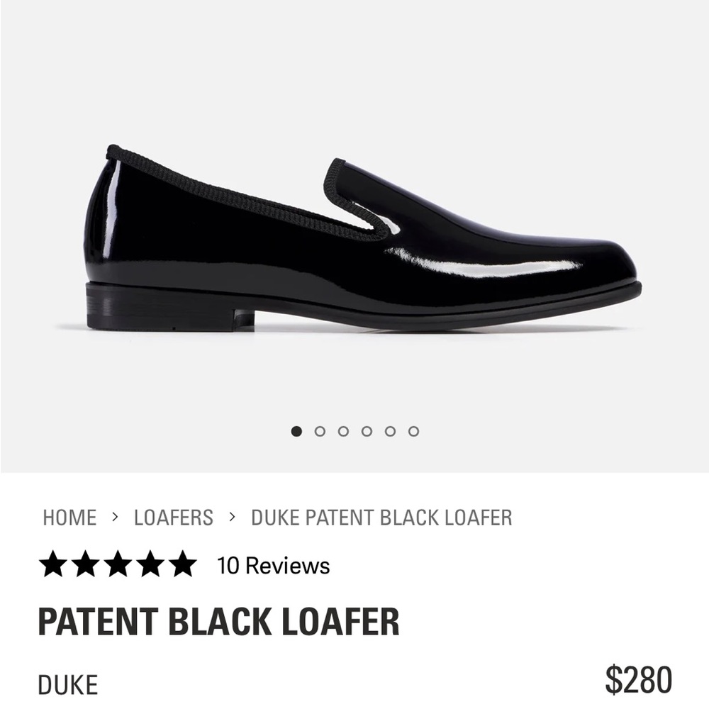 Duke + Dexter patent leather loafers